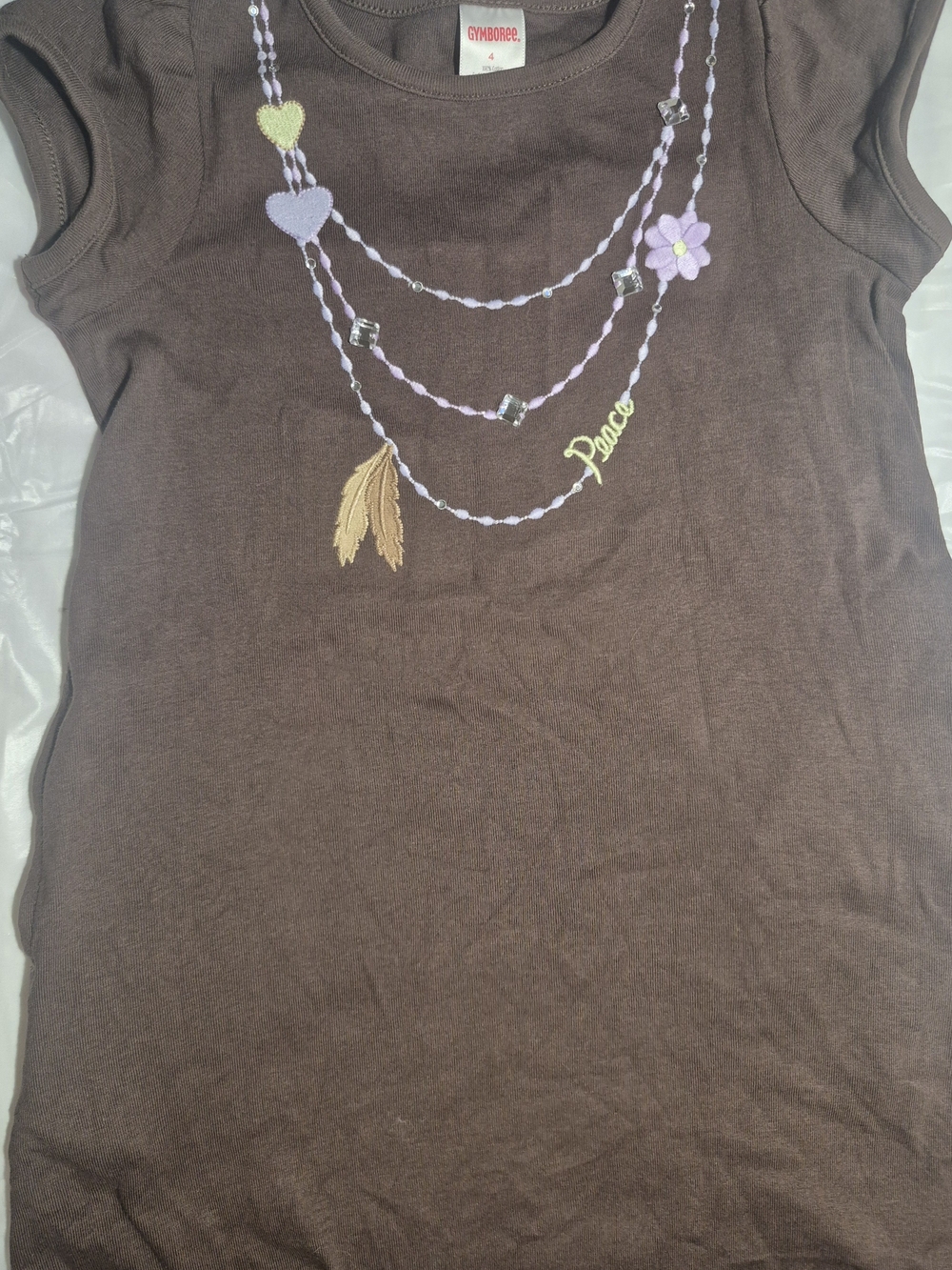 Gymboree 'Cowgirl at Heart" Size 4 Short Sleeve Dress with Faux Necklace